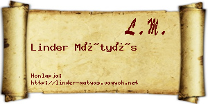 Linder Mátyás névjegykártya